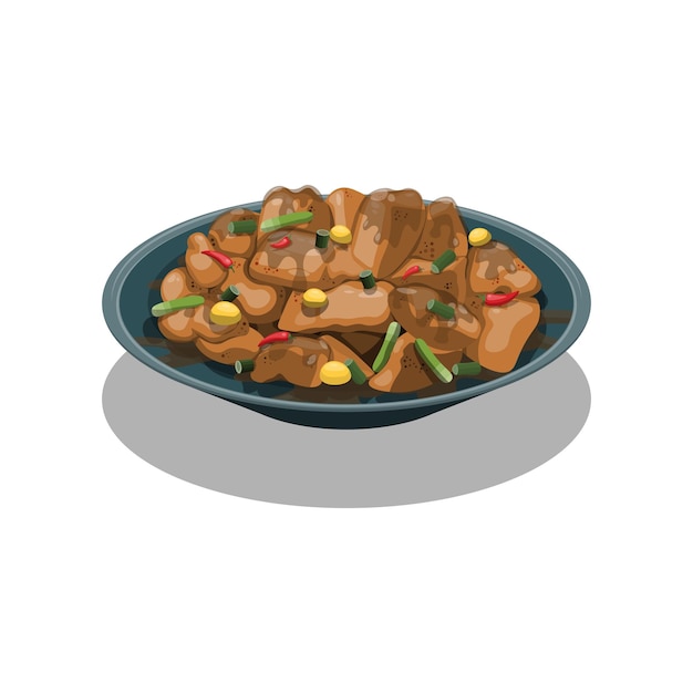 Kung Pao Chicken background Design with cartoon style