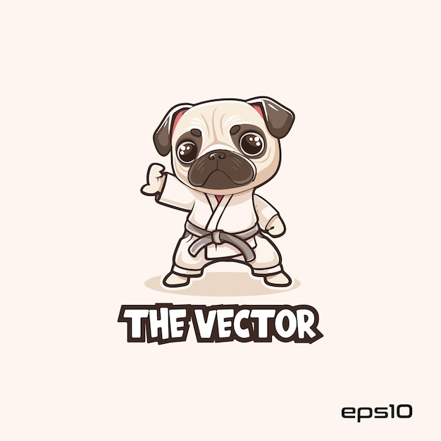 Kungfu pit bull dog logo vector mascot character cartoon illustration eps10