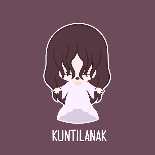 Kuntilanak is woman ghost folklore from asian character halloween ghost character