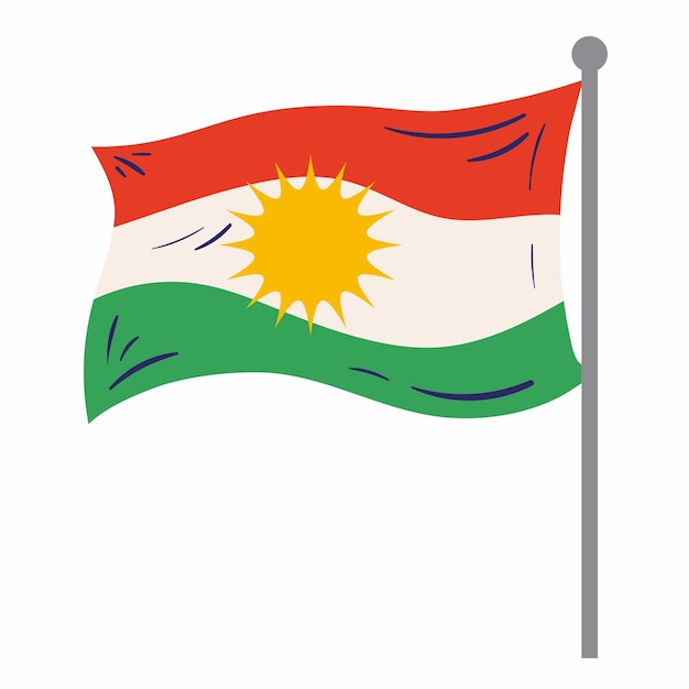 Vector kurdish flag cartoon