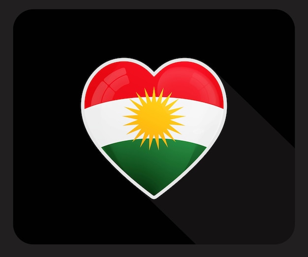 Vector kurdistan love pride flag icon