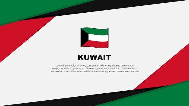 Kuwait Flag Abstract Background Design Template Kuwait Independence Day Banner Cartoon Vector Illustration Kuwait Background