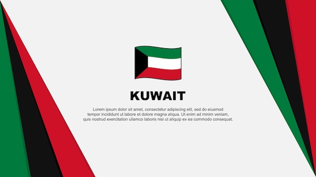 Kuwait Flag Abstract Background Design Template Kuwait Independence Day Banner Cartoon Vector Illustration Kuwait Banner