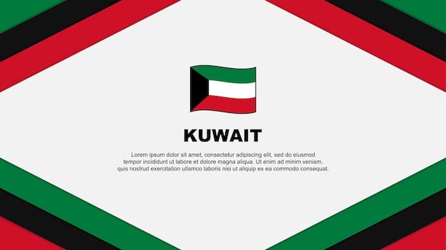 Kuwait Flag Abstract Background Design Template Kuwait Independence Day Banner Cartoon Vector Illustration Kuwait Illustration