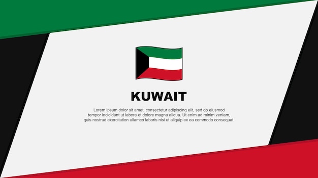 Kuwait Flag Abstract Background Design Template Kuwait Independence Day Banner Cartoon Vector Illustration Kuwait Independence Day