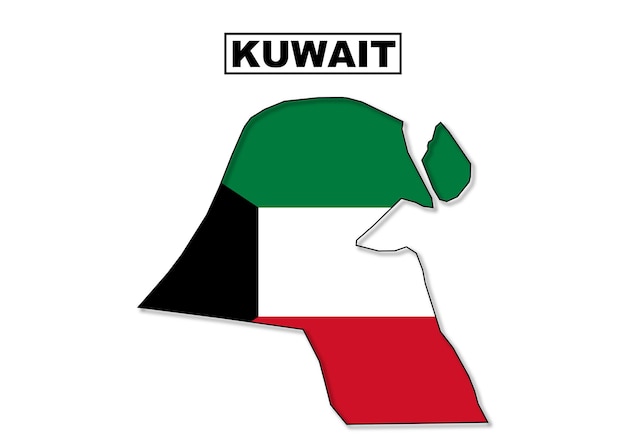 Kuwait flag map in vector