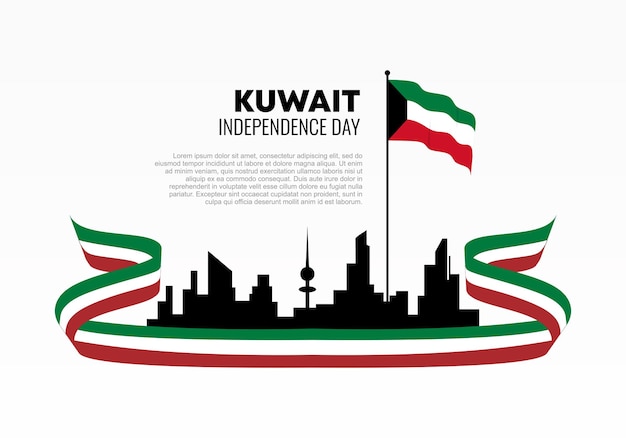 Kuwait independence day background banner poster for national celebration on February 25 th