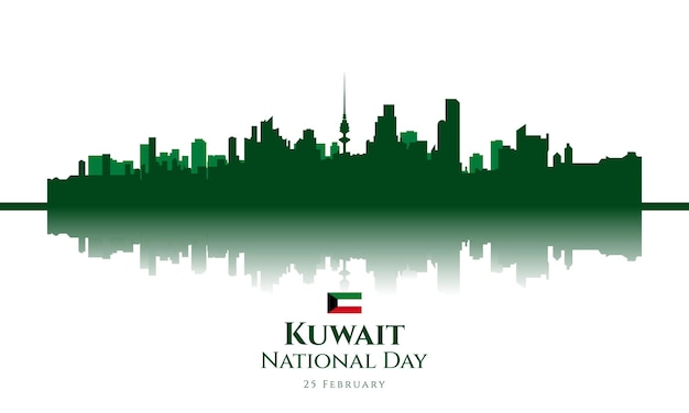 Kuwait National Day Background Vector Illustration