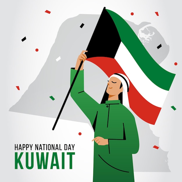 Kuwait national day in flat design