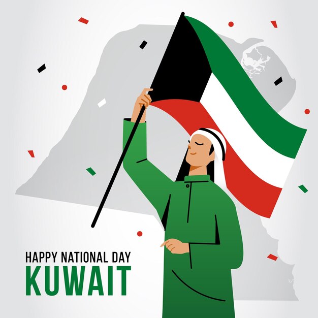 Vector kuwait national day in flat design