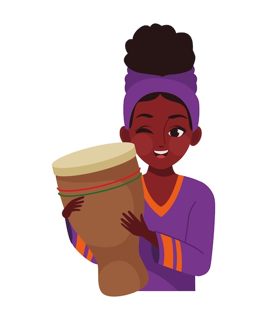 kwanzaa girl with djembe drum