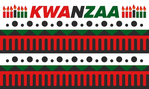 Kwanzaa Happy Celebration African and AfricanAmerican holiday Seven days festival Vector poster