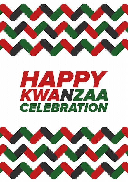 Kwanzaa Happy Celebration African and AfricanAmerican holiday Seven days festival Vector poster