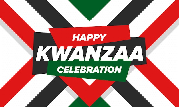 Kwanzaa Happy Celebration African and AfricanAmerican holiday Seven days festival Vector poster