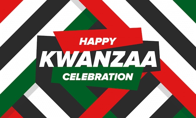 Kwanzaa Happy Celebration African and AfricanAmerican holiday Seven days festival Vector poster