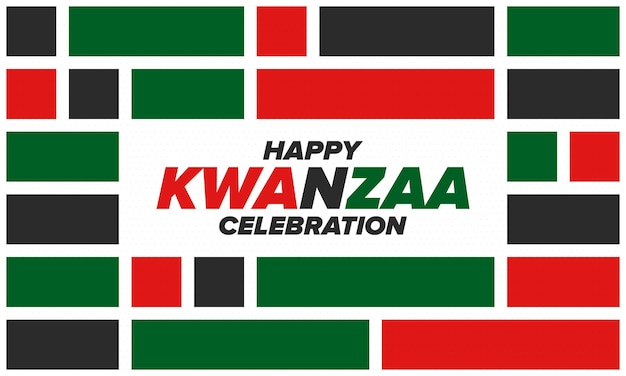 Kwanzaa Happy Celebration African and AfricanAmerican holiday Seven days festival Vector poster