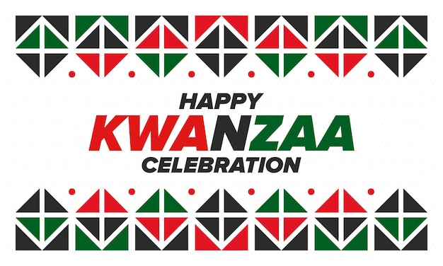 Kwanzaa Happy Celebration African and AfricanAmerican holiday Seven days festival Vector poster