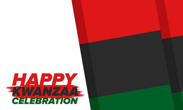 Kwanzaa Happy Celebration African and AfricanAmerican holiday Seven days festival Vector poster