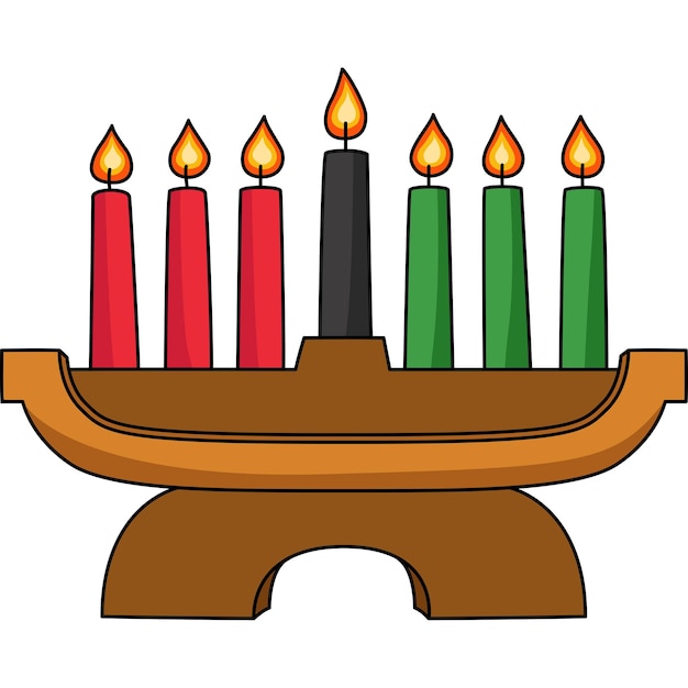 Kwanzaa Kinara Cartoon Colored Clipart