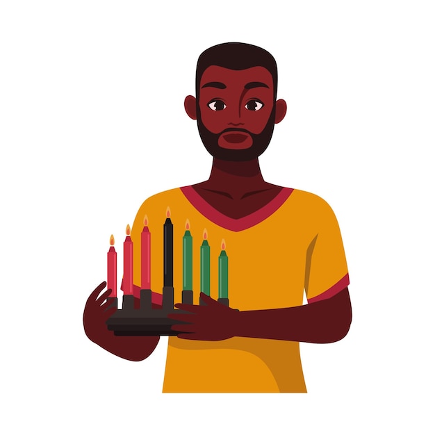 kwanzaa man with kinara