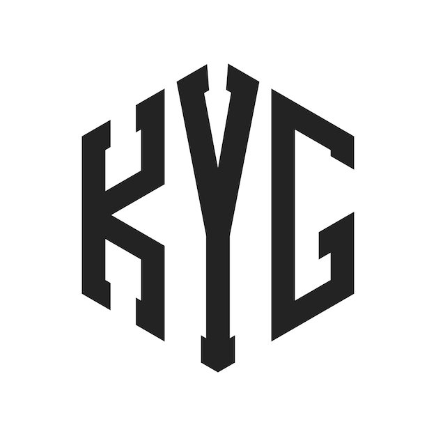 KYG Logo Design Initial Letter KYG Monogram Logo using Hexagon shape