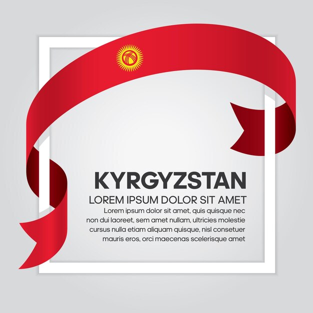 Kyrgyzstan ribbon flag vector illustration on a white background