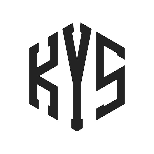 KYS Logo Design Initial Letter KYS Monogram Logo using Hexagon shape