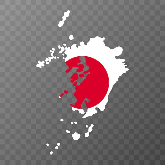 Kyushu map Japan region Vector illustration