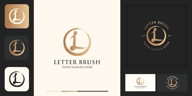 L initial letter brush logo for business and brand inspiration logo