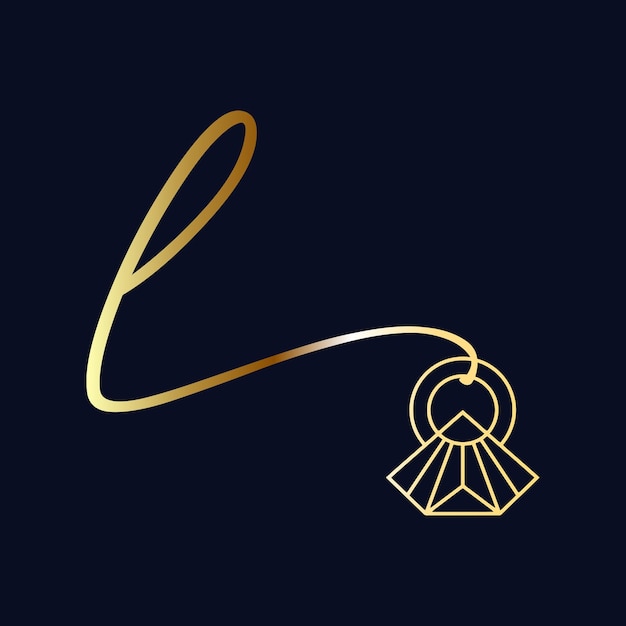 L initial logo Wedding handwriting jewelry logo vector template