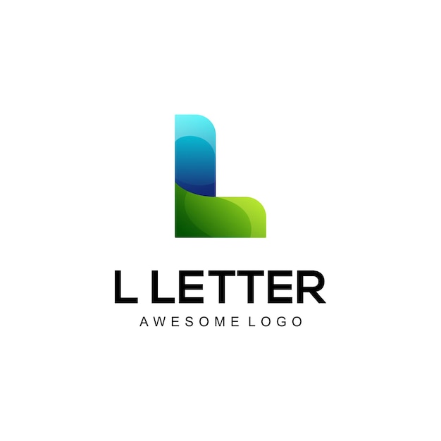 L letter gradient colorful logo template design