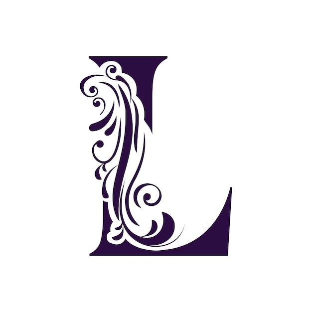 L letter monogram initial elegant logo