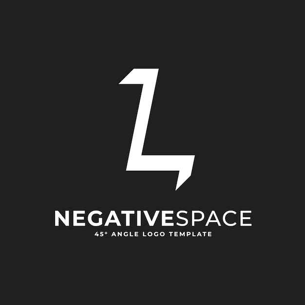 l letter negative space geometric alphabet mark logo vector icon illustration