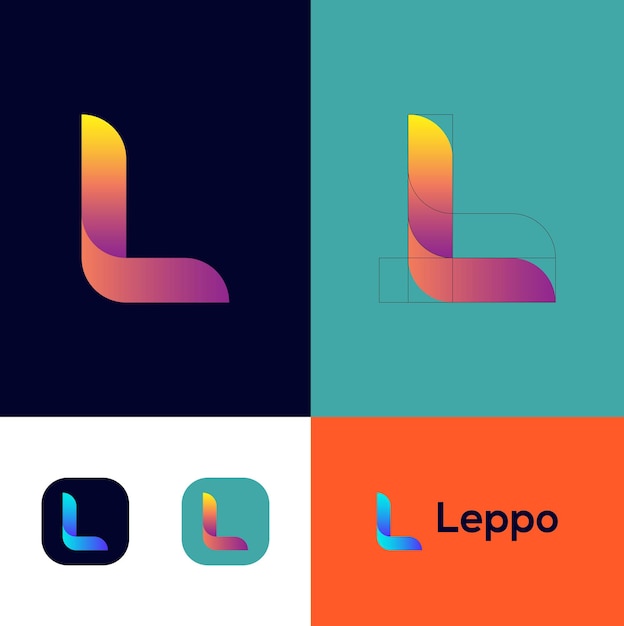 Vector l lettermark logo