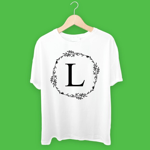 L white tshirt design example