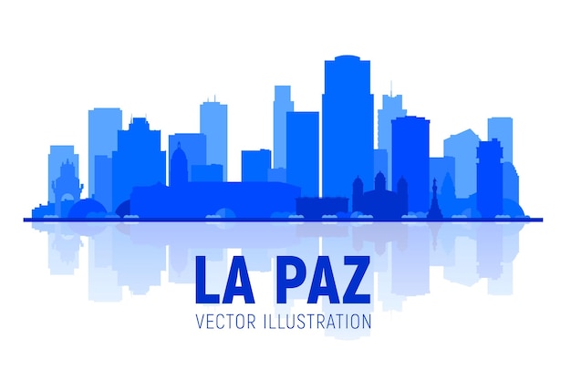 La Paz  Bolivia  city skyline silhouette at white background Vector Illustration Business travel and tourism concept with modern buildings Image for web or print