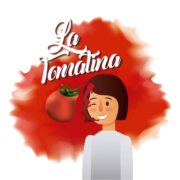 la tomatina girl face smash red tomato fest 