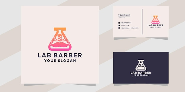 lab barbershop logo template