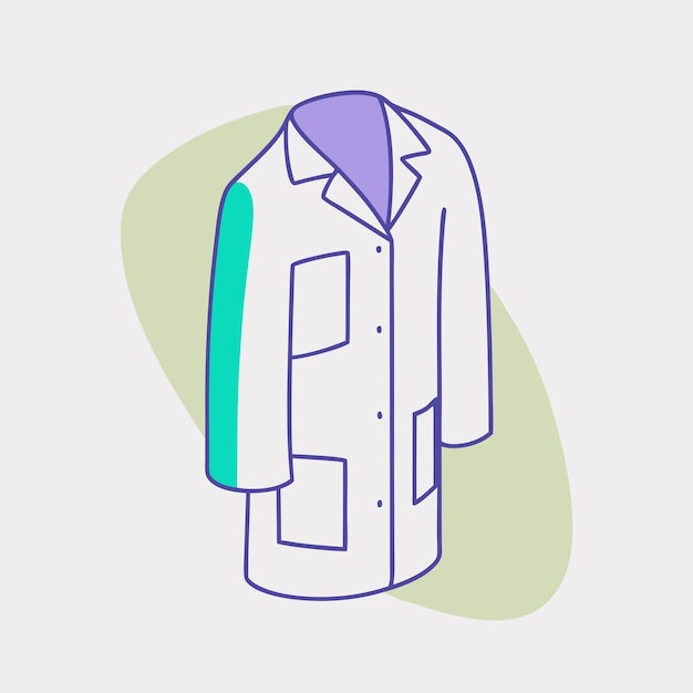 Vector lab coat isometric vector icon illustration on a isolated white background 5