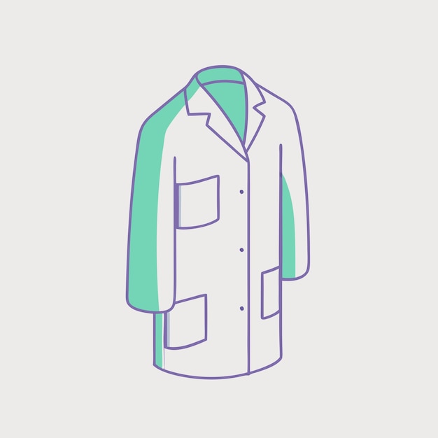 Vector lab coat isometric vector icon illustration on a isolated white background 6