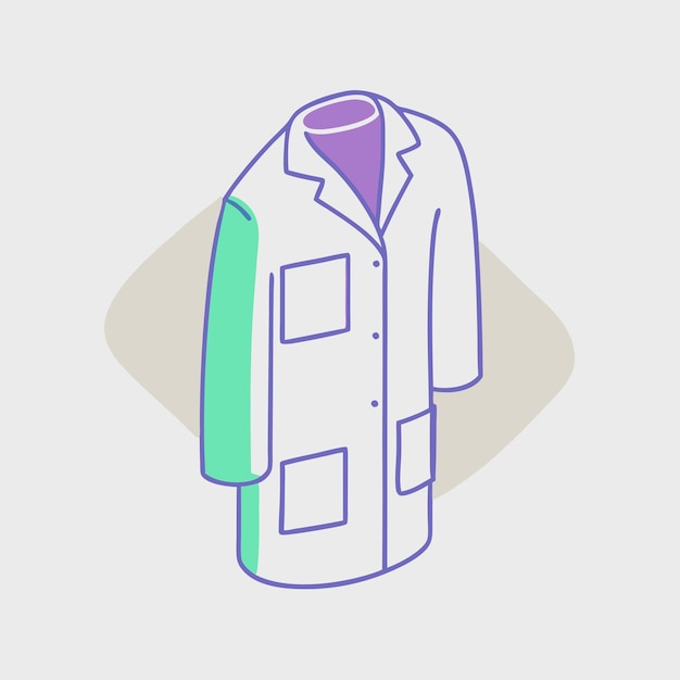 Vector lab coat isometric vector icon illustration on a isolated white background 8