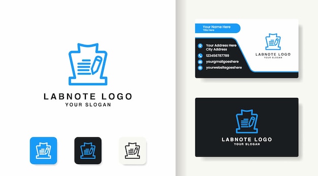 Lab glass notes logo use mono line and business card