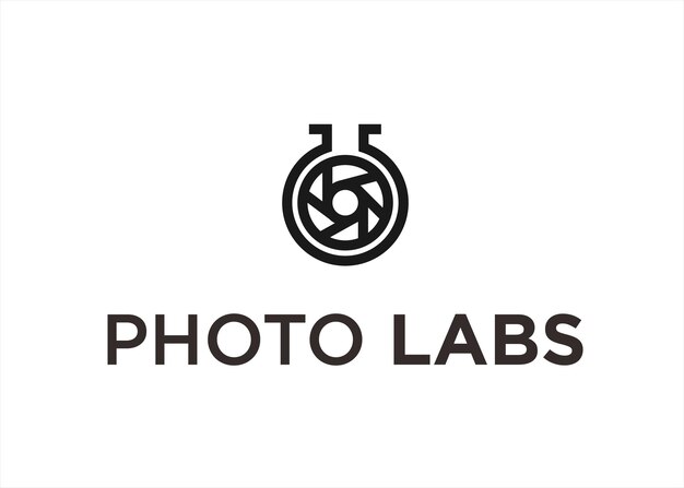 lab lens logo design vector illustration