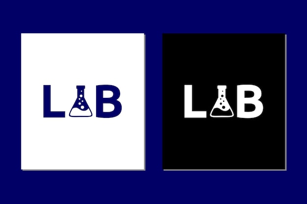 Lab Logo Icon Vector in Word Mark Style Forms a Negative Space of Chemical Bottles for Letter A