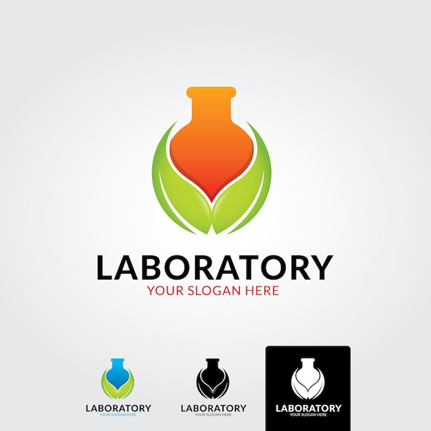 Lab logo template vector design with negative space logotype