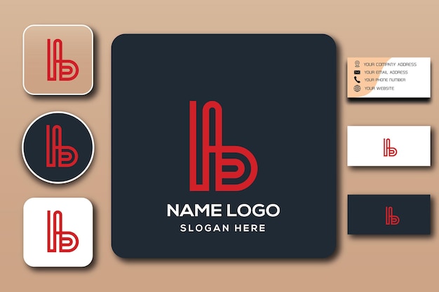 LAB monogram logo template color editable