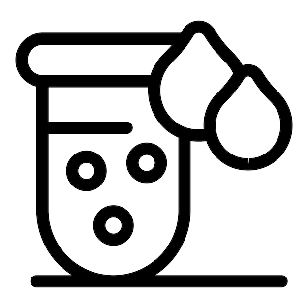 Vector lab technician adding drops to test tube icon