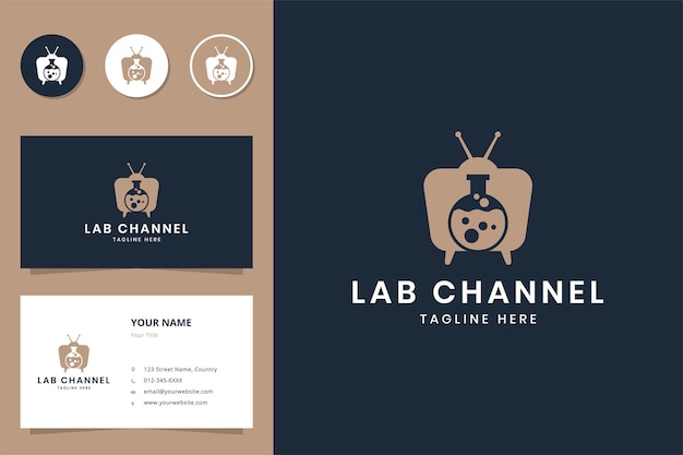 Lab television negative space logo design