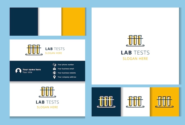 Lab tests logo design with editable slogan branding book and