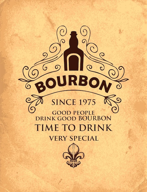 label for bourbon in vintage style